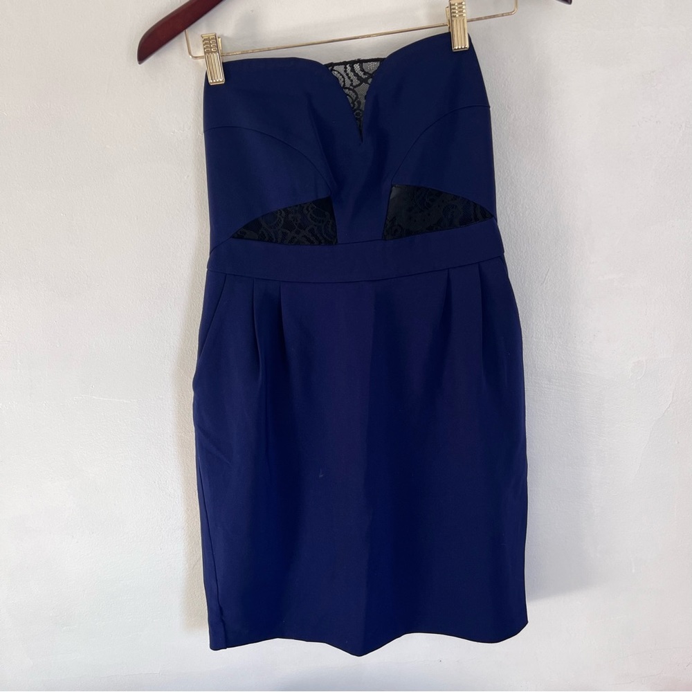 [Express] Blue Strapless Dress - Picture 4 of 12